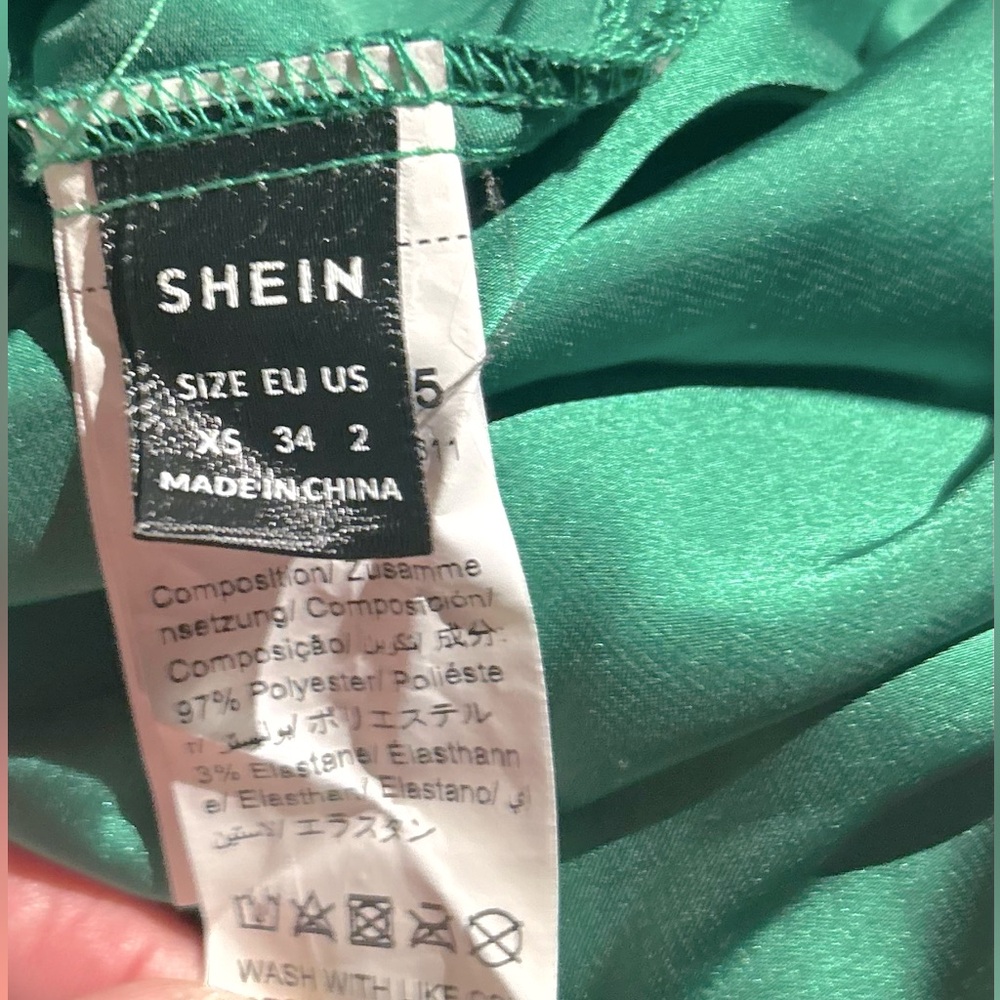💫SHEIN BAE Plain Satin Crew-cut Trapize Dress - Picture 8 of 8